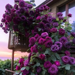 Роза Плетистая Плум Пэшн купить по цене от 610р. в интернет-магазине «Посадика» с доставкой почтой в в Оханске и по всей России – [изображение №1].